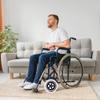 1 Pair 6/7/8inch Wheelchair Front Wheel Replacement Parts, Rubber Solid Casters, PU Non-Pneumatic Tires, 8mm(1/4") Bearing(Grey,7in/17cm) view 2
