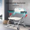 SXTYFBB Shower Stool for Seniors Foldable with Backrest and Brake, Shower Chair with Wheels, Bathroom Stool with Hygiene Cutout, for Elderly People and Pregnant Women A view 2