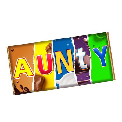 Aunty Chocolate Bar Wrapper Novelty Present Gift on Birthday Christmas CH-9222 (with chocolate bar (100g))