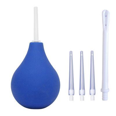Enema Bulb Rectal Syringe Clean Silicone Douche Cleanse Kit for Constipation, Colon Cleanse with 5 Detachable Slim Nozzles for Men Women (224ml)