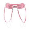 Suammiitstrieadea Women's Punk Waist Belt Leather Harness Adjustable Wide Waistband Pink view 1