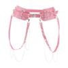 Suammiitstrieadea Women's Punk Waist Belt Leather Harness Adjustable Wide Waistband Pink view 4