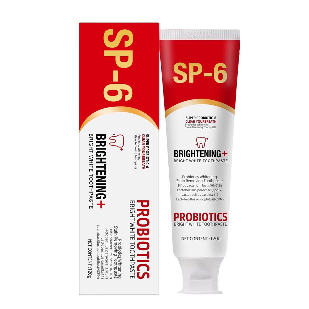 -6 Ultra Whitening Toothpaste, -6 Toothpaste probiotic,Super Probiotic-6 Toothpaste for Freshing Breath,Toothpaste for Teeth Gentle Protection-120g
