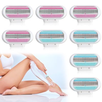 8Pcs Women's Razor Blades Refills Replacement Razor Blades for Gillette Venus Extra Smooth Women's Razor, 3 Layer Blade for Smooth Shaving, Comfort Edge Washable Effortless Glide for Women Shaving