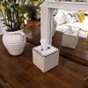 DFHS46JK Tissue Box Cover European Luxury Tissue Box Drawer Box Creative Beige Shell Leather Square Roll Paper Drawer Box In Living Room view 4