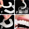 Brigtviee 2 Pairs Cosmetic temporary tooth, Instant Veneers Dentures, Snap on Veneers Top and Bottom Dentures, Clip in Veneers Teeth with Box for Men Women Regain Confident Smile view 4