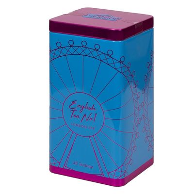 Ahmad Tea London Gifts | Contemporary London Caddy with English Tea No.1 | Black Tea | London & English Souvenirs | 40 Teabags
