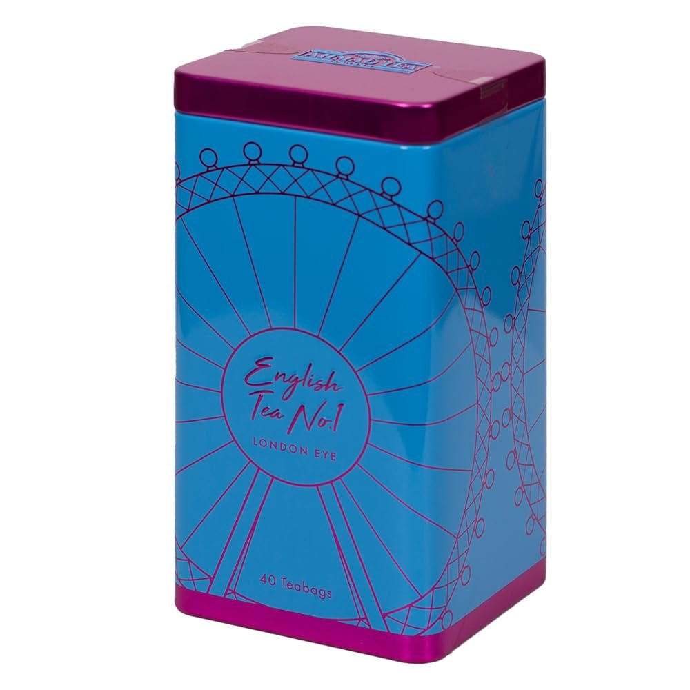 Ahmad Tea London Gifts | Contemporary London Caddy with English Tea No.1 | Black Tea | London & English Souvenirs | 40 Teabags