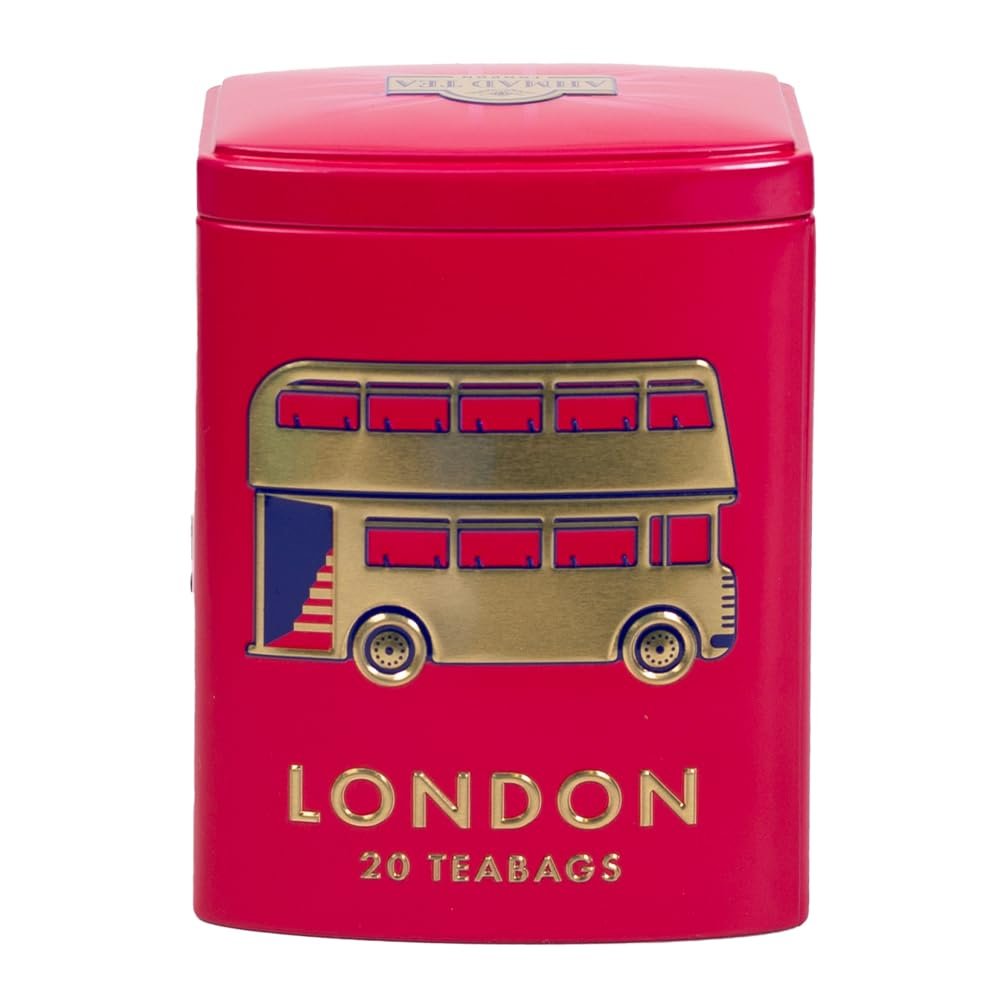 Ahmad Tea London Gifts | Colourful London Caddy with English Breakfast | Gift | London & English Souvenirs | 20 Teabag Sachets | 1 Flavour