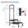 NWBZBH Step Stool with Handle for Adults, 2 Steps Medical Foot Stool with Handrail for for Adult, Seniors, Handicap Holds up to 350 lbsblack view 2
