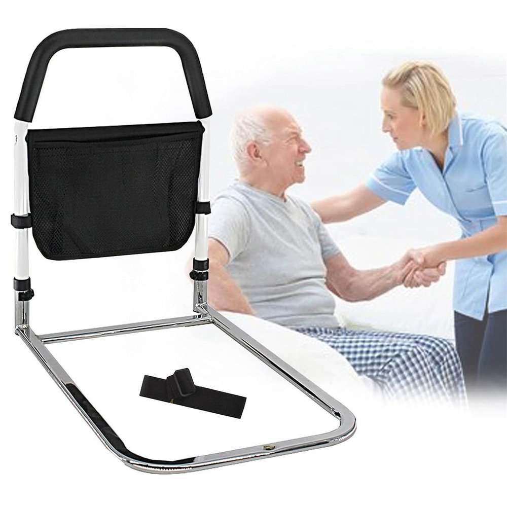 NWBZBH Elderly Bed Side Assist Handle, Bedside Handrail Safety & Assisting Rails, Adjustable Height Bed Rails for Seniors, Pregnant Patients