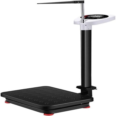 Physician Weight Scale With Height Pole,Bathroom Scale Electronic Height And Weight Scale, Digital, Lcd Liquid Crystal Display, High Precision Sensor, Measurement 70-190Cm(Black,120kg)