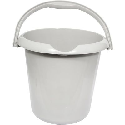 Neat Plastics 5L Round Bucket, Multipurpose Durable & Lightweight Water Storage Plastic Bucket with Handle- Ideal for Food Storage, Garden, Kitchen, Cleaning, Sage, Pack of 2
