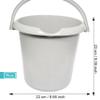 Neat Plastics 5L Round Bucket, Multipurpose Durable & Lightweight Water Storage Plastic Bucket with Handle- Ideal for Food Storage, Garden, Kitchen, Cleaning, Sage, Pack of 2 view 2