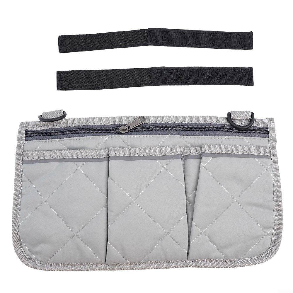 1PC Camping Chair Armrest Storage Bag, Wheelchair Armrest Side Bag Organizer, Wheelchair Armrest Bag with Reflective Strip(gray)