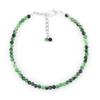GEMKORA Natural Real Ruby Zoisite Crystals Bracelet, 3mm Best Grade Micro Cut Beads, Chakra Healing Gemstone, Beautiful Simple Jewelry, Silver Plated Jewelry 8 inch view 1