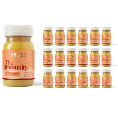 Press Healthfoods, Immunity Shots  18 x 100 ml Pack Immune Boosting Natural Energy Drink with 100% Natural Ingredients, Turmeric, Ginger & Apple Cider Vinegar, Infused with B12