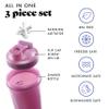 Fit & Fresh Shaker Bottle, Leak Proof Sports Blender Bottle for Protein Mix For Women, Durable Protein Shaker Cup 24 oz.with Unique Agitator for Smooth Mixing, Mauve view 2