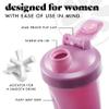 Fit & Fresh Shaker Bottle, Leak Proof Sports Blender Bottle for Protein Mix For Women, Durable Protein Shaker Cup 24 oz.with Unique Agitator for Smooth Mixing, Mauve view 3