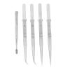 5Pcs Tweezers Set, Stainless Steel Anti Static Curved Straight Flat Tweezers Multi Functional Tweezers Kit for Electronics Jewelry Making Crafts Model Building Soldering view 1