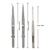 5Pcs Tweezers Set, Stainless Steel Anti Static Curved Straight Flat Tweezers Multi Functional Tweezers Kit for Electronics Jewelry Making Crafts Model Building Soldering view 2