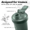 Fit & Fresh Shaker Bottle, Leak Proof Sports Blender Bottle for Protein Mix For Women,Durable Protein Shaker Cup 24 oz.with Unique Agitator for Smooth Mixing, Sage Green view 3