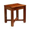 NEYTIIR Bathroom Stool, Bath Stool with storage shelf, Non-Slip Bath Bench, Solid Wooden Shower Stool, Bath Stools to sit on in bath, Adult Footstool, Bath Bench Wooden, f(Size:40cm,Color:Chestnut) view 1
