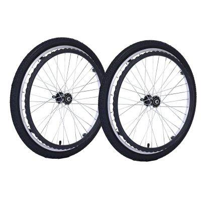 Replacement Rear Wheels for 22inch Wheelchair, 22 x 1.75 Wheelchair Wheels, Bearing: 12mm (1/2"), Manual Wheelchair Accessory, Polyurethane Pneumatic Wheels (1 Pair)