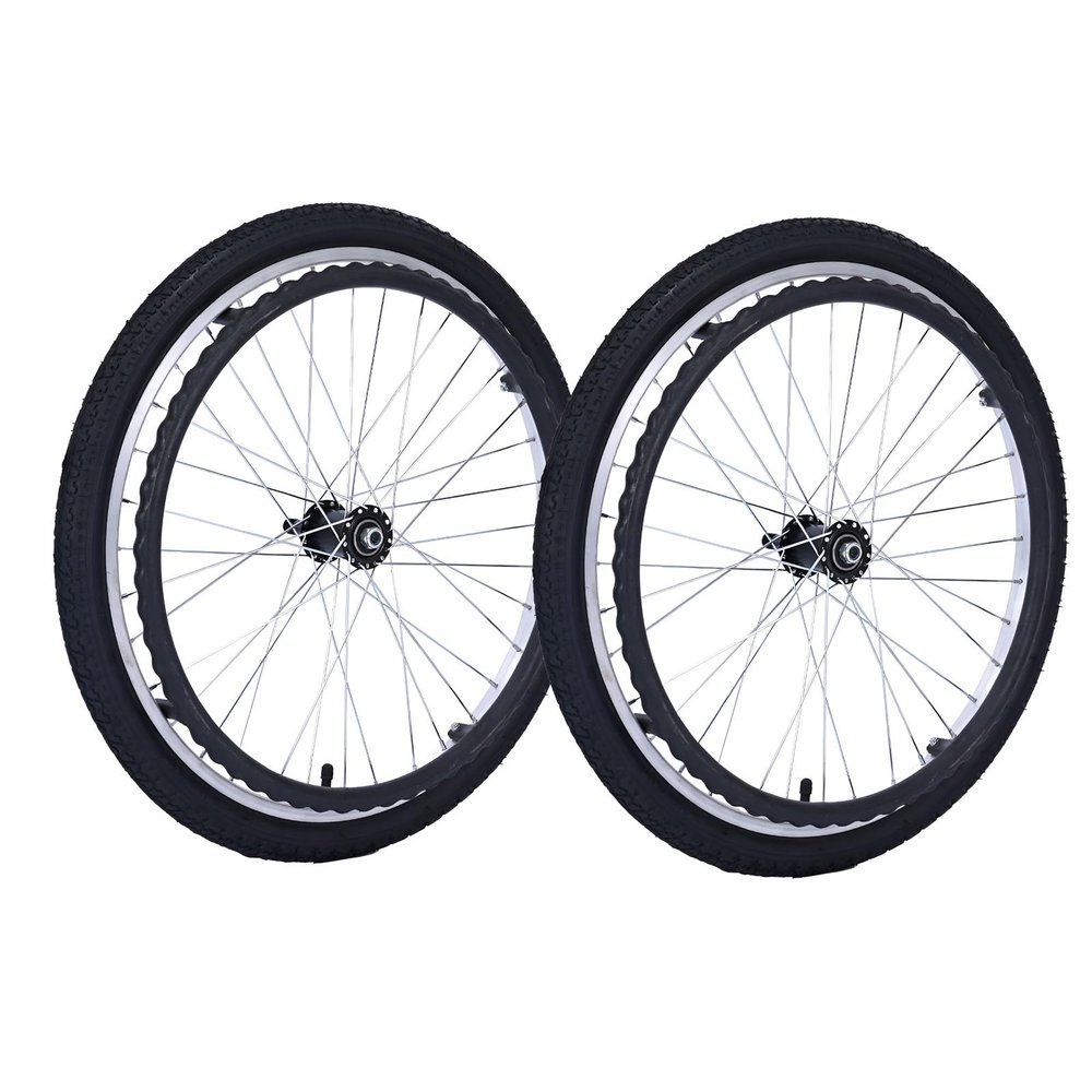 Replacement Rear Wheels for 22inch Wheelchair, 22 x 1.75 Wheelchair Wheels, Bearing: 12mm (1/2"), Manual Wheelchair Accessory, Polyurethane Pneumatic Wheels (1 Pair)