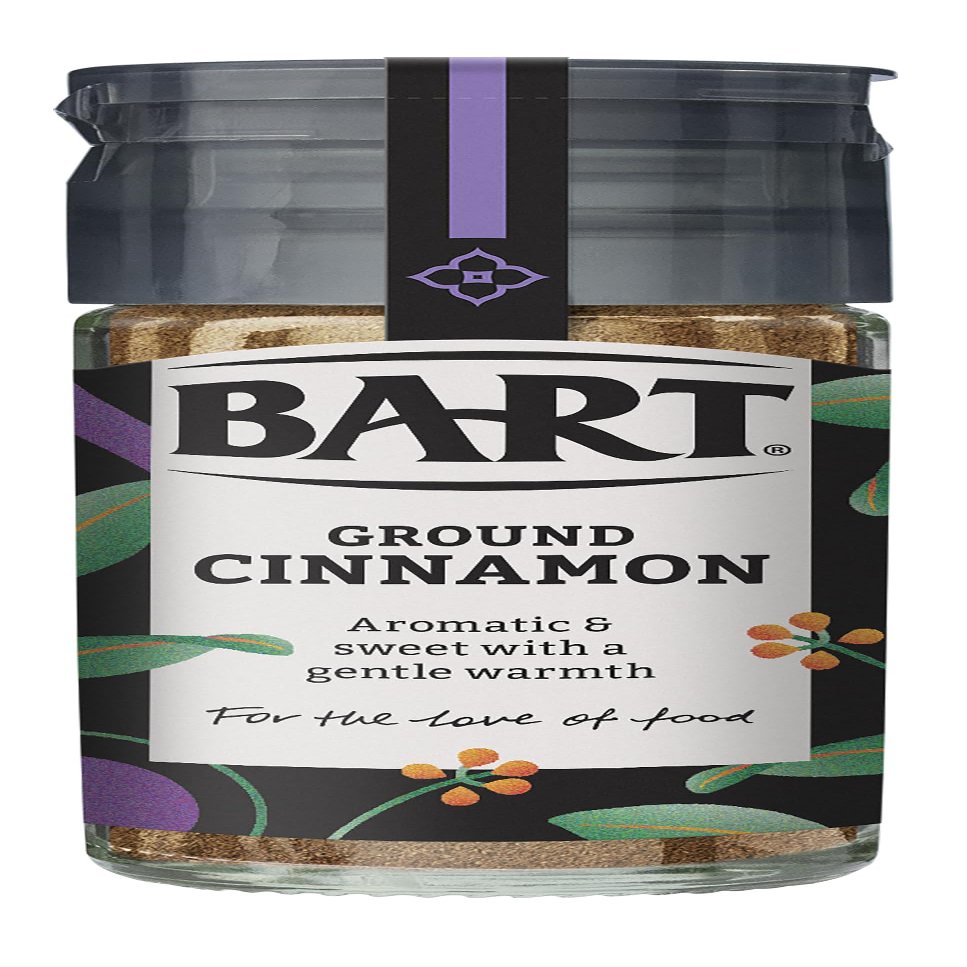 BART Ground Cinnamon Jars - Pack of 6 x 39g - Sweet & Warming, Ideal for Cakes & Biscuits - Vegan & Gluten Free