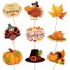 144PCS Thanksgiving Cupcake Toppers Toothpicks Decorations - Turkey Day Fall Picks Food Appetizers Sticks Party Supplies view 1