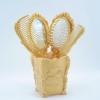 5Pcs Vintage Vanity Set with Hand Mirror Detangling Hair Brush Rat Tail Comb and Comb Holder for Makeup view 1