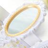 5Pcs Vintage Vanity Set with Hand Mirror Detangling Hair Brush Rat Tail Comb and Comb Holder for Makeup view 3