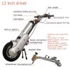 12 Inch Wheelchair Pull Device - Front Light + 3 Speed + LCD Display, 12 Inch Electric Handcycle Wheelchair Attachment (Range: 35Km), Easy to Install & Detach,Black-A view 2