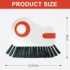 2pcs Handheld Cleaning Brush Set, Hard Bristle Crevice Cleaning Brush for Sliding Door, Window Track, and Corner, Heavy-Duty Gap Scrubbing Tools for Deep Cleaning (Grey & Orange) view 2