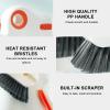 2pcs Handheld Cleaning Brush Set, Hard Bristle Crevice Cleaning Brush for Sliding Door, Window Track, and Corner, Heavy-Duty Gap Scrubbing Tools for Deep Cleaning (Grey & Orange) view 3