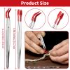 Bremorou Pack of 2 Craft Tweezers, Plastic & Metal, Silver, Klassisch Style, Long & Curved, Non-Slip, PVC Coated, Ideal for Jewellery, Electronics & Model Making view 2