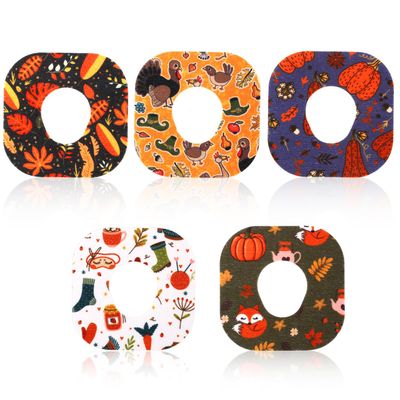 25pcs Sensor Covers for Dexcom G7, Waterproof Sensor Covers Non-Woven Fabric Monitor Overpatches Thanksgiving Style Adhesive Patches