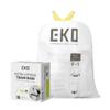 EKO 18-30 Litre Drawstring Bin Bags, Heavy Duty Kitchen Bin Liners for Multi Compartment Bins, Leakproof and Tear-Resistant for Waste & Recycling, Unscented Food Waste Bags, 100 Count, Code F-1, White view 1