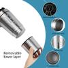 ACWOO 700ml Protein Shaker Bottle with 200ml Storage Cup, Stainless Steel Protein Shaker Cup With Mixball, Gym Shaker Bottle, Protein Shaker, BPA Free Leak Proof Shaker Bottle for Protein Bottle view 3