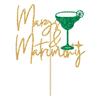 Margs & Matrimony Cake Topper, Margarita Bachelorette Decorations, Bride to Be, Mexican Fiesta Bachelorette Wedding Party Decorations, Gold Glitter view 2