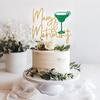 Margs & Matrimony Cake Topper, Margarita Bachelorette Decorations, Bride to Be, Mexican Fiesta Bachelorette Wedding Party Decorations, Gold Glitter view 3