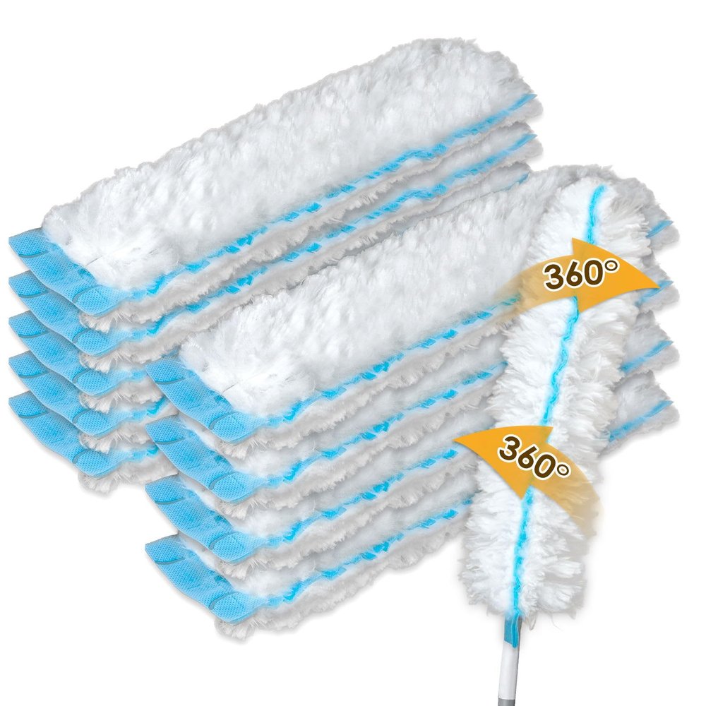 (10 Count) Duster Refills Compatible with Bona Extendable Dusting Kit and The Bona Compact Dusting Kit, Disposable Dust Removal Brush Heads for Electronics, Furniture, Car Interior