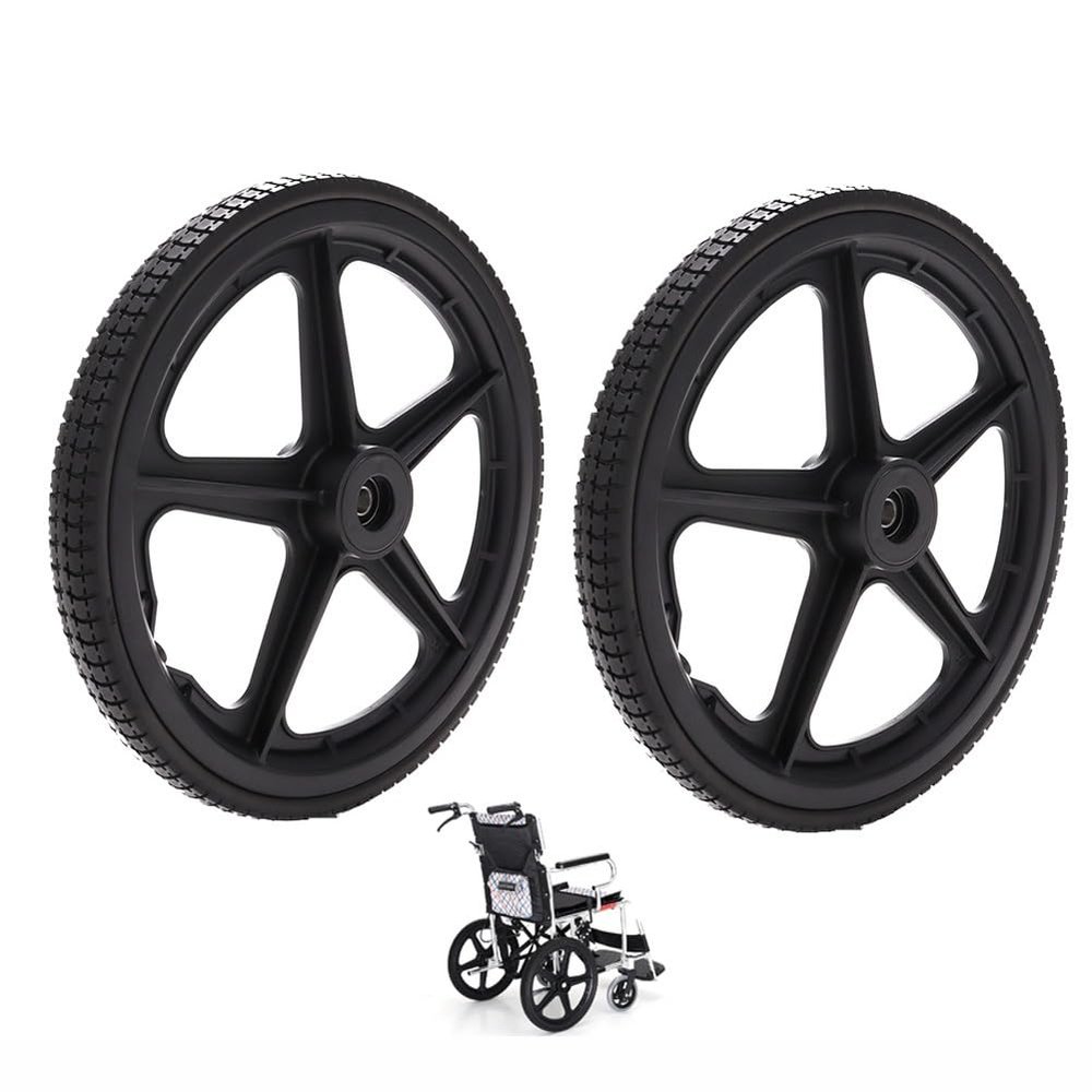 14x1.75 Wheelchair Rear Wheel Replacement, 14inch Non-Pneumatic Solid Wheel, Rear Wheel Assembly, Manual Wheelchair Rear Wheel Accessories
