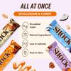 Fitnesshock Protein Bars High Fiber, Low Carb Protein Snack Bars  No Added Sugar, Rich Chocolate Flavors | Variety Box | 24x50g view 3