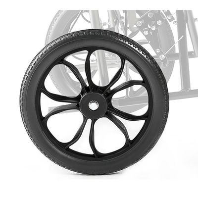14 Inch Wheelchair Rear Wheels Accessories (2 Pcs), Manual Wheelchair Wheel Replacement, Non-Inflatable Solid Tire, Rear Wheels Assembly