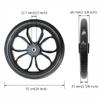 14 Inch Wheelchair Rear Wheels Accessories (2 Pcs), Manual Wheelchair Wheel Replacement, Non-Inflatable Solid Tire, Rear Wheels Assembly view 2