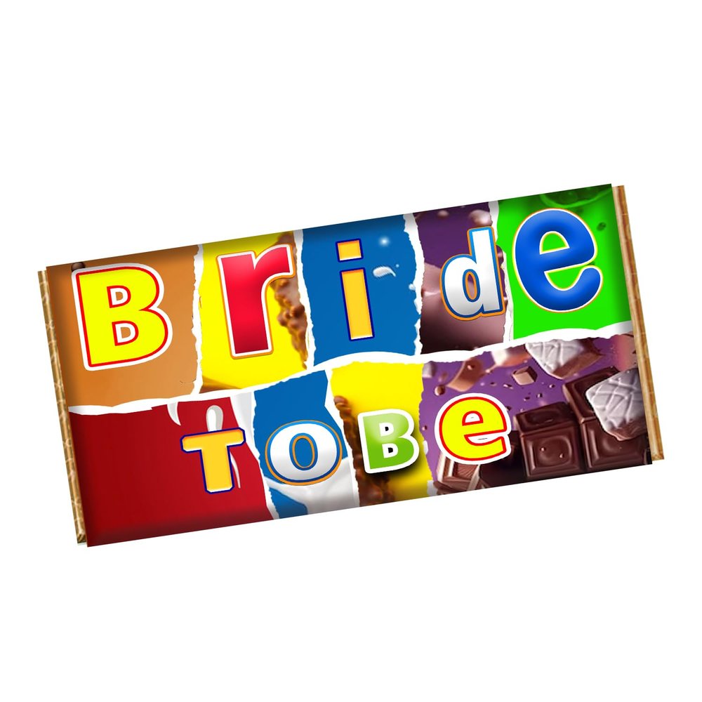 Bride To Be Chocolate Bar Wrapper Novelty Present Gift On Wedding Engagement CH-9304 (without chocolate bar (wrapper only))