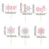24Pcs Snowflake One Cupcake Toppers Pink Glitter Winter Snowflake 1st Birthday Cupcake Picks First Birthday Snowflake Cake Decorations for Winter Wonderland Baby Shower 1st Birthday Party Supplies view 2