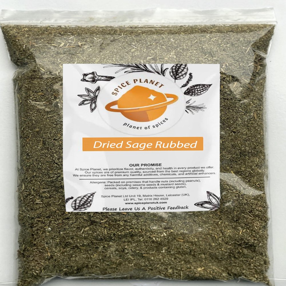 Sage Dried Rubbed (Moroccan) Premium Quality by Spice Planet Free UK P&P 50g-1.9kg (1900 Grams)